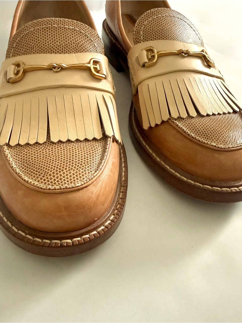 Sam Edelman Cammi Leather Fringe Loafers Chunky Size 7.5 - Picture 3 of 10